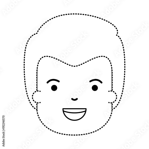 little boy head icon vector illustration design