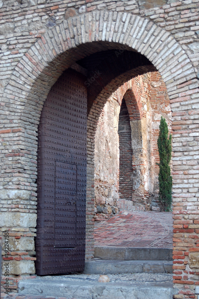 Entrance of Alcazaba, a palatial fortification - Malaga, Andalusia, Spain