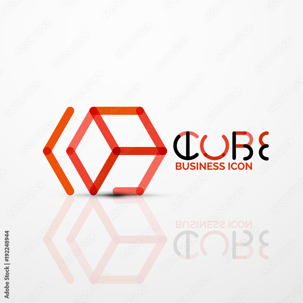 Cube idea concept logo, line Cube idea concept logo, line