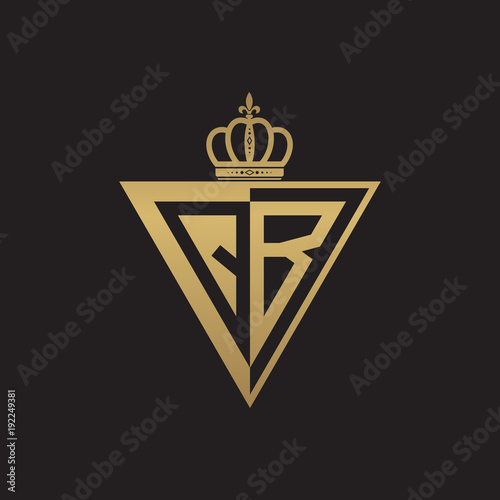 initial two letter half logo triangle gold