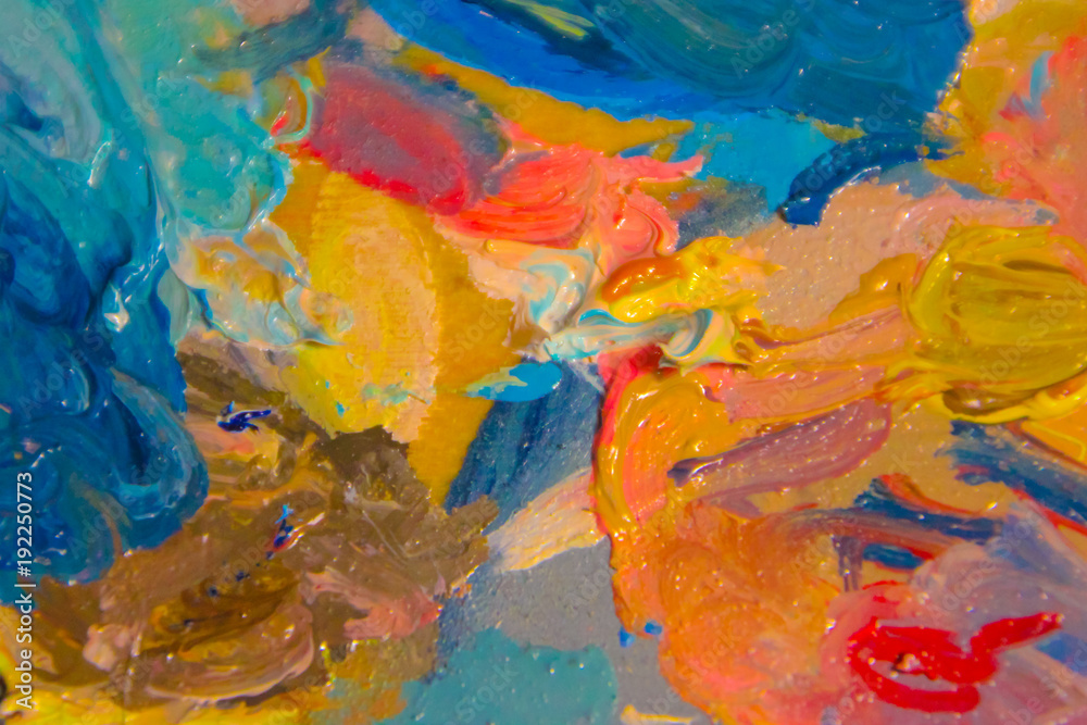Oil paints, brush strokes, close-up. creation.