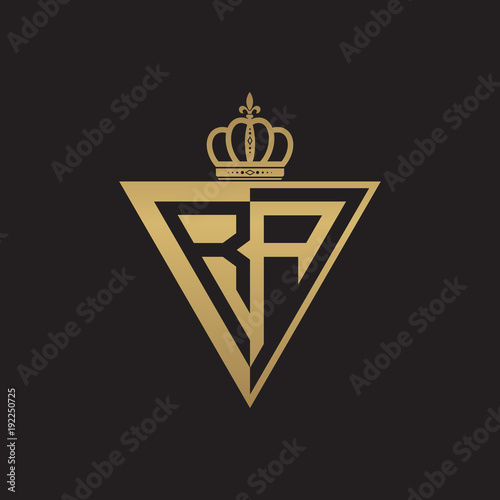 initial two letter half logo triangle gold
