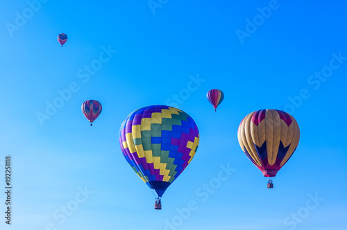 Five Hot Air Balloons Flying