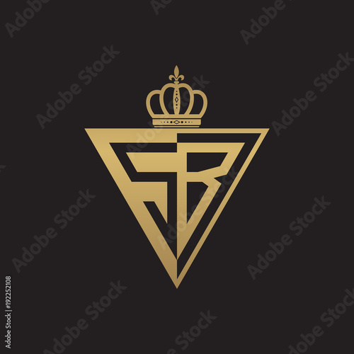 initial two letter half logo triangle gold