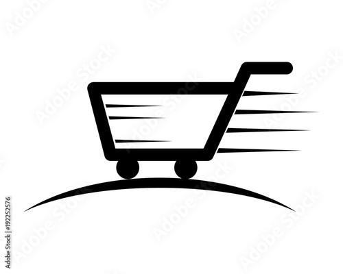 fast trolley cart carry carriage image vector icon logo 4