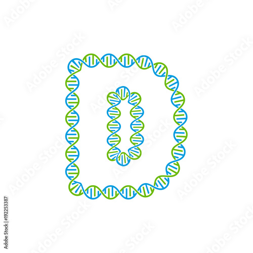 D Dna Letter Logo Icon Design