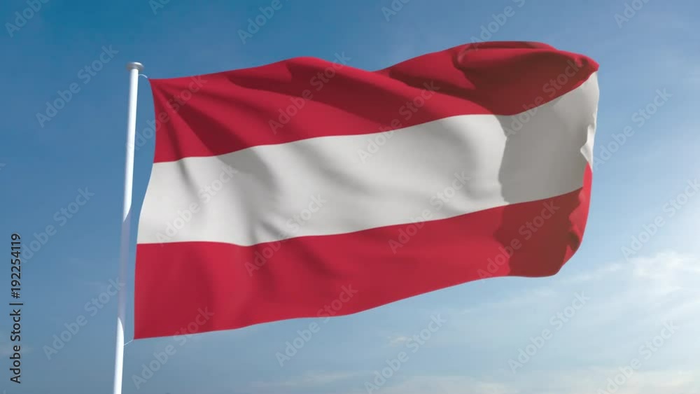50fps seamless looping Austrian flag in 4k, alpha channel included as matte. Beautiful detailed fabric waving in the wind. 4k. Slow motion in 25fps 50fps seamless looping Austrian flag in 4k, alpha channel included as matte. Beautiful detailed fabric waving in the wind. 4k. Slow motion in 25fps