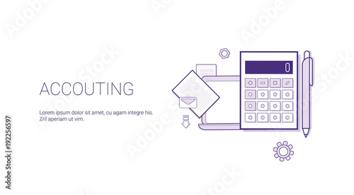 Accounting Web Banner With Copy Space Business Finance Management Concept Vector Illustration