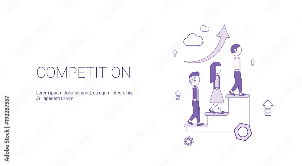 Competition Web Banner With Copy Space Business Leadership Concept Vector Illustration