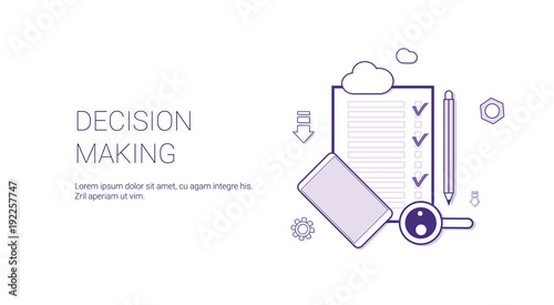 Decision Making Web Banner With Copy Space Business Management Concept Vector Illustration