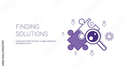 Finding Solutions Web Banner With Copy Space Business Decision Concept Vector Illustration