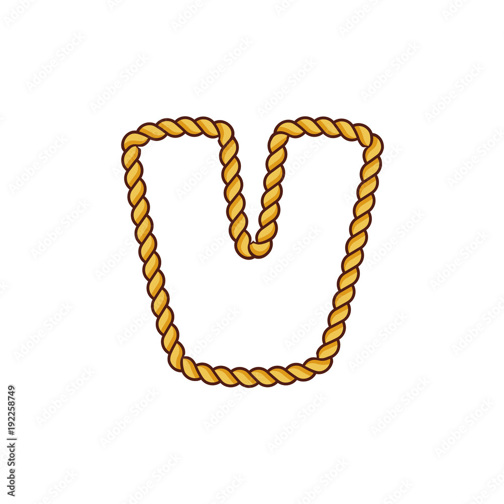 Obraz premium V Rope Letter Logo Icon Design