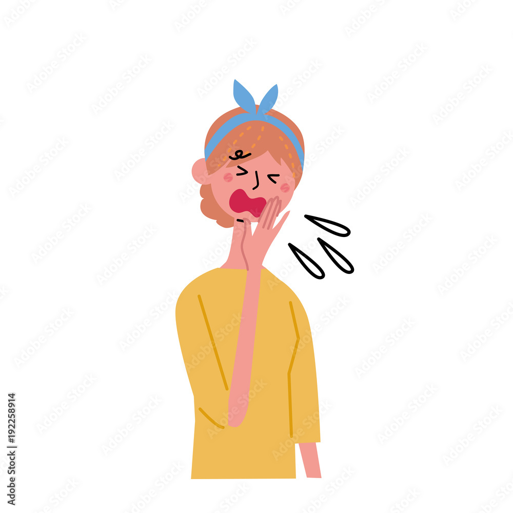 くしゃみをする女性 イラスト Stock ベクター Adobe Stock