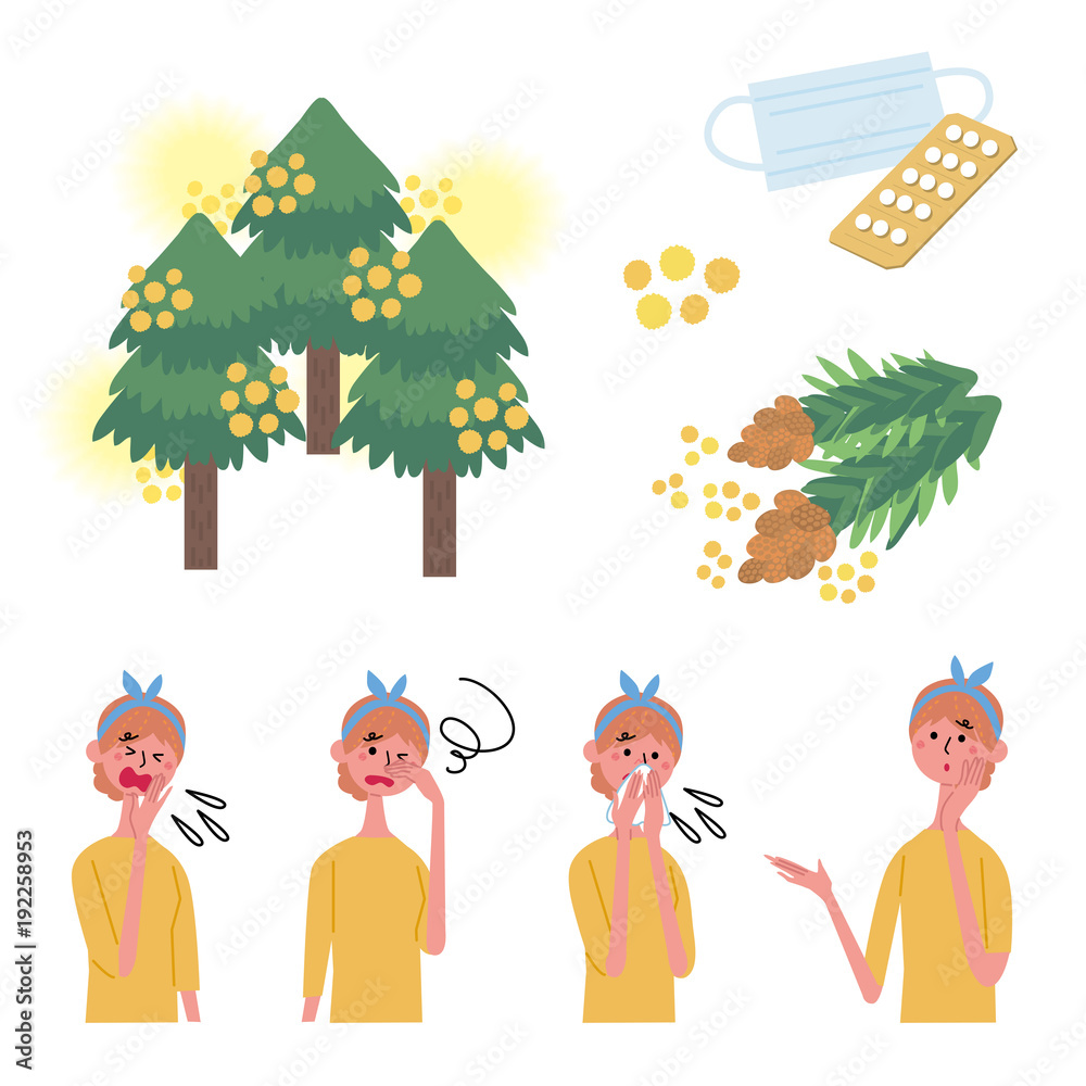 花粉症 イラスト セット Stock Vector Adobe Stock 花粉症 イラスト セット Stock Vector Adobe Stock