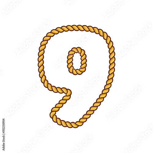 9 Rope Letter Logo Icon Design
