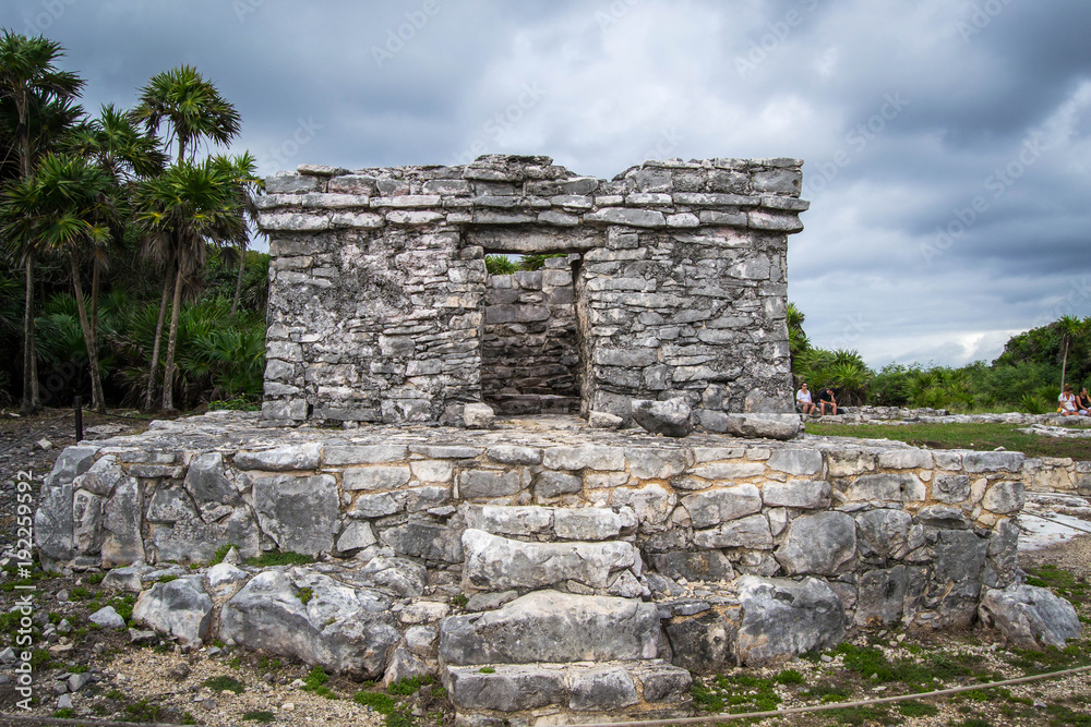 Ancient mayan foundation in Tulum
