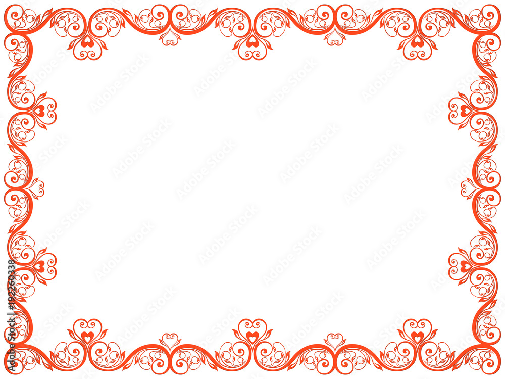 Red floral Valentine frame Red floral Valentine frame