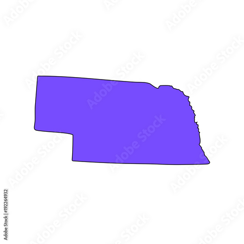 Map of the U.S. state of Nebraska on a white background