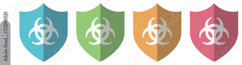 Shield Icon Set - Biohazard