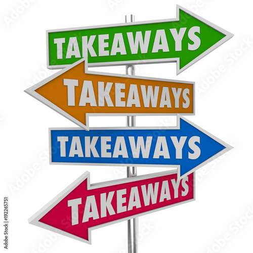 Takeaways Arrow Signs New Information Knowledge 3d Illustration