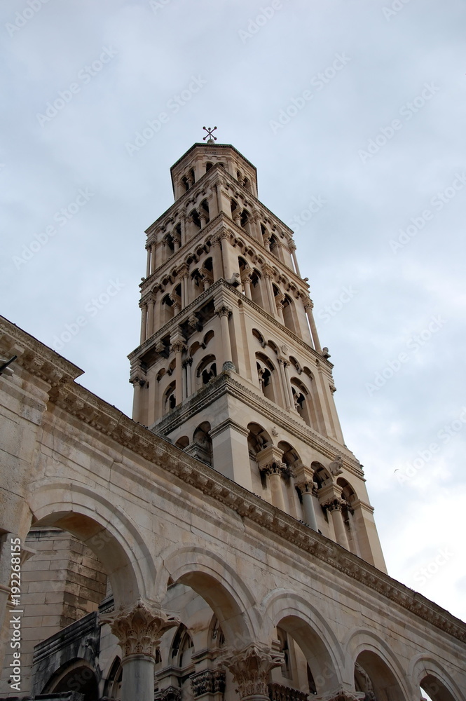 Bell tower of Cathedral of Saint Domnius in Split, Croatia 