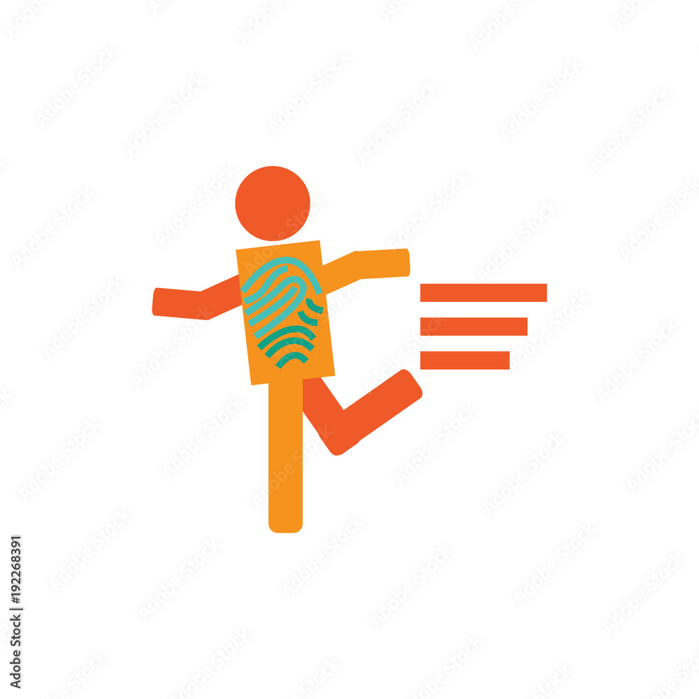 Finger Mark Run Logo Icon Design Finger Mark Run Logo Icon Design