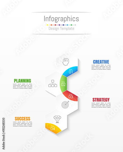 Infographic design elements for your business data with 4 options, parts, steps, timelines or processes. Vector Illustration.