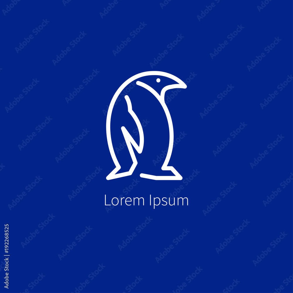 Linear penguin icon Linear penguin icon