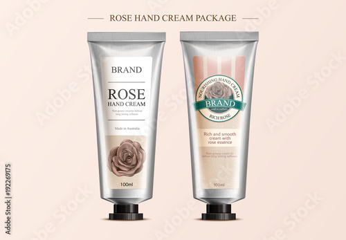 Rose hand cream mockup