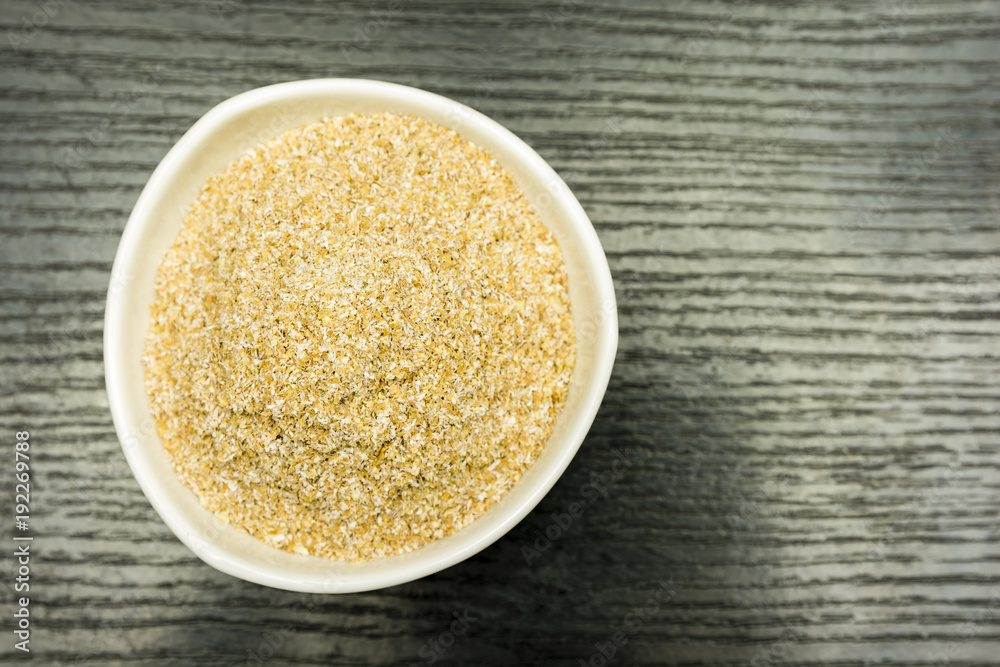 Bowl with spelled bran. View from above. Bowl with spelled bran. View from above.