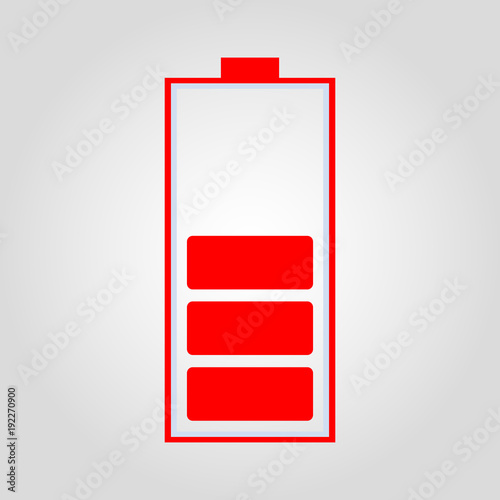 Battery charging isolated flat vector icon