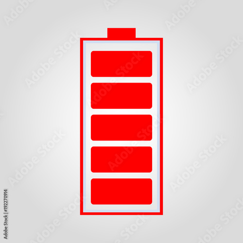 Battery charging isolated flat vector icon