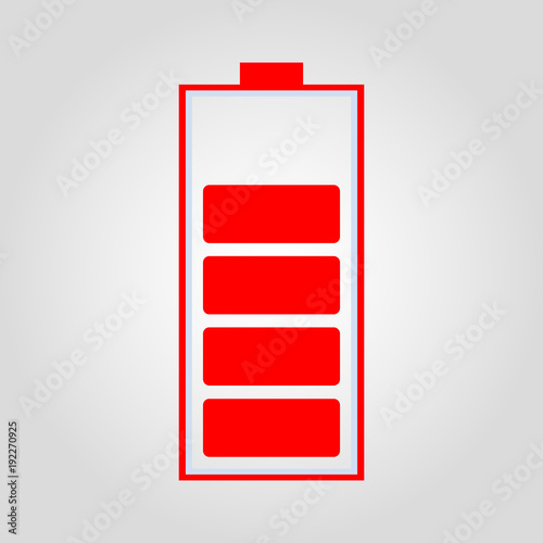Battery charging isolated flat vector icon