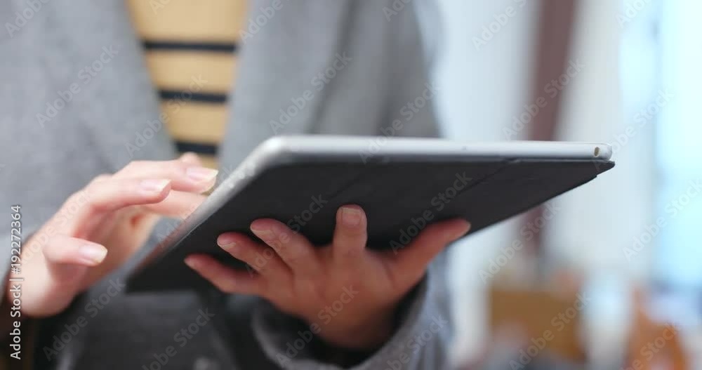 Woman use of tablet computer