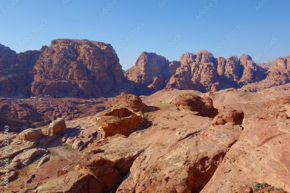 Panoramic view of Petra from the High Place of Sacrifice, Jordan