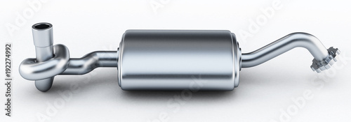 Obraz na plátně Silencer of exhaust gases of the car tied in a knot