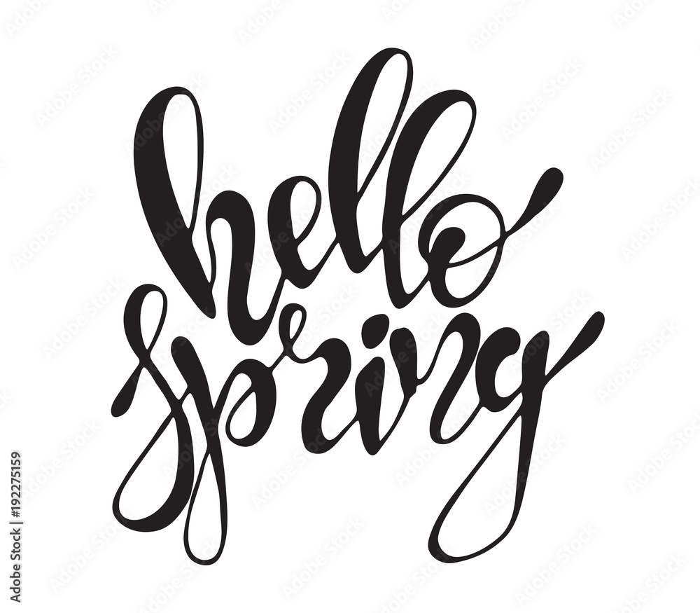 Hand drawn Easter quote Greeting card templates with lettering phrase Hello spring Modern calligraphy style Hand drawn Easter quote Greeting card templates with lettering phrase Hello spring Modern calligraphy style