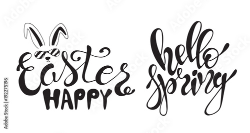 Hand drawn Easter quotes Greeting cards templates with lettering phrases Modern calligraphy style