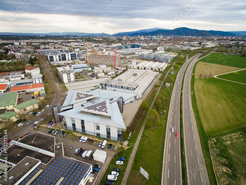 arial view of urban city and road in Germany