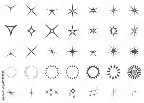 Sparkles vector set. Stars icons.