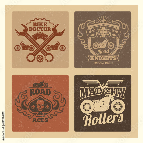 Vintage grunge motorcycle label