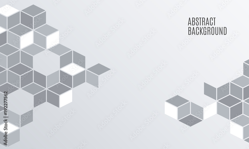 Abstract boxes background. Modern illustration with square mesh. Cube cell. Digital geometric abstraction with lines. Vector Illustration.