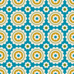 Fototapete Retro-Muster Retro Blumenmuster im Vintage-Look  © orangeberry