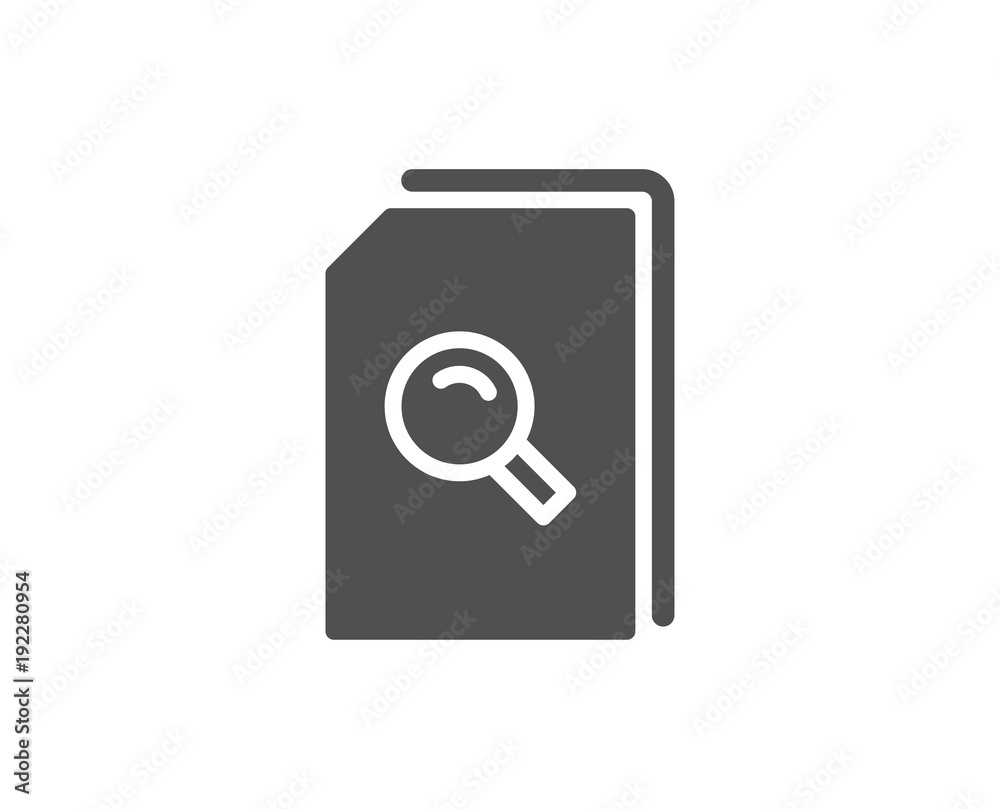 Search Documents simple icon. File with Magnifying glass sign. Paper page concept symbol. Quality design elements. Classic style. Vector Search Documents simple icon. File with Magnifying glass sign. Paper page concept symbol. Quality design elements. Classic style. Vector