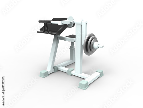 Curl machine. 3d image isolated on white