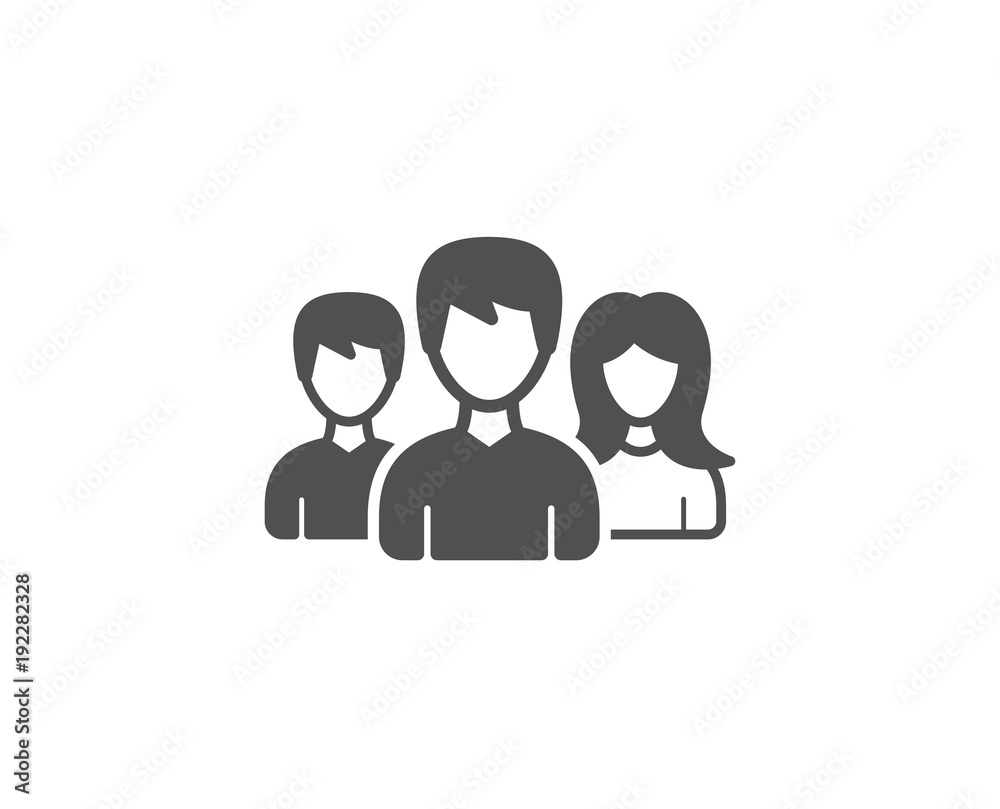 Group simple icon. Users or Teamwork sign. Male and Female Person silhouette symbol. Quality design elements. Classic style. Vector Group simple icon. Users or Teamwork sign. Male and Female Person silhouette symbol. Quality design elements. Classic style. Vector