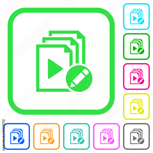 Rename playlist vivid colored flat icons
