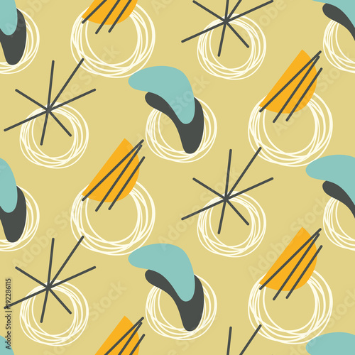 Mid century modern seamless pattern