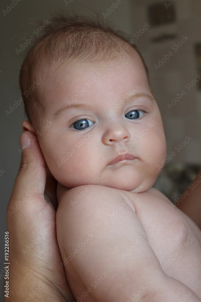Close-up portrait of a cute little baby. Beautiful eyes. Close-up portrait of a cute little baby. Beautiful eyes.