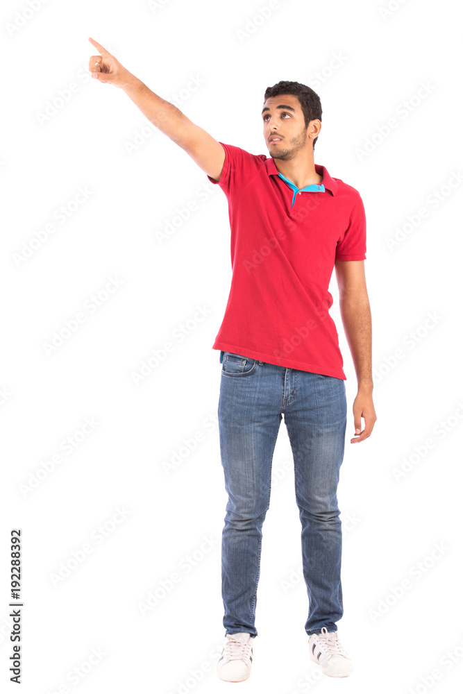 a young man pointing a young man pointing